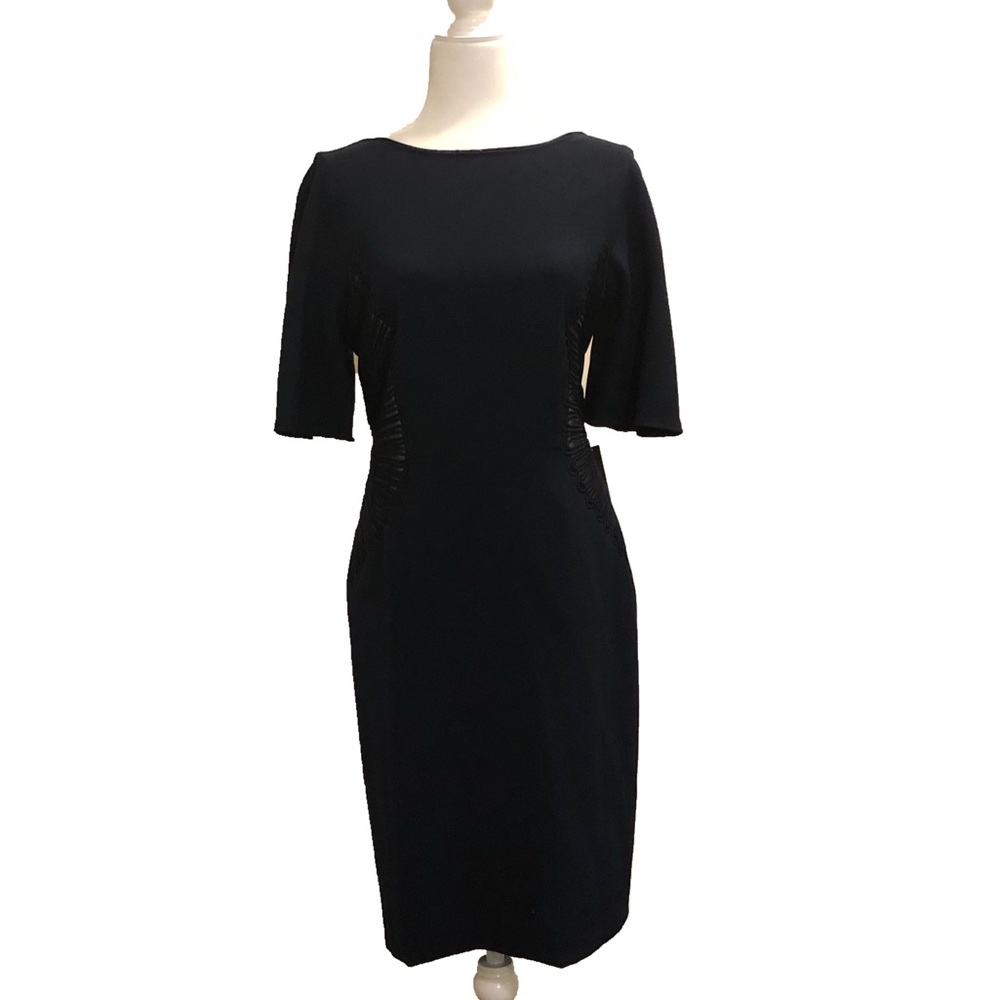 Navy Tahari sheath dress